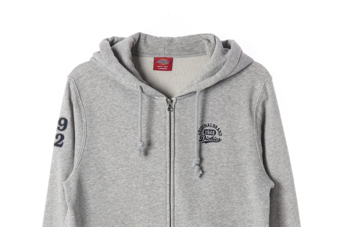 디키즈 시그니처 로고 기모 후드 집업 그레이 S-M 상품이미지3