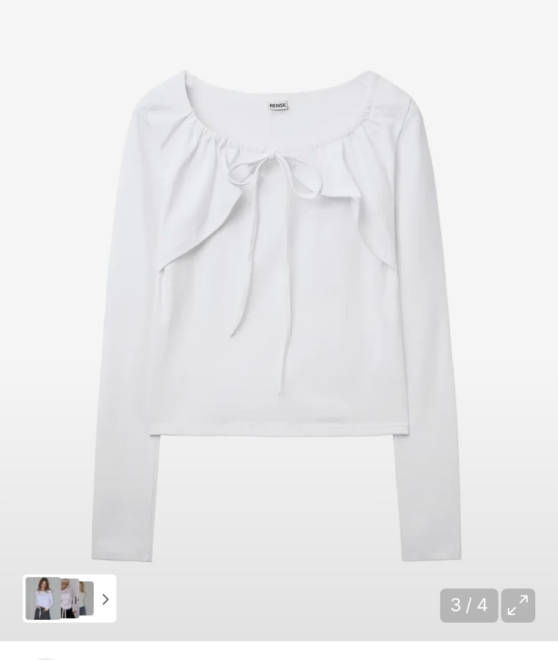 렌세 레이어드 볼레로 긴팔 티셔츠 화이트 색상 상품이미지1