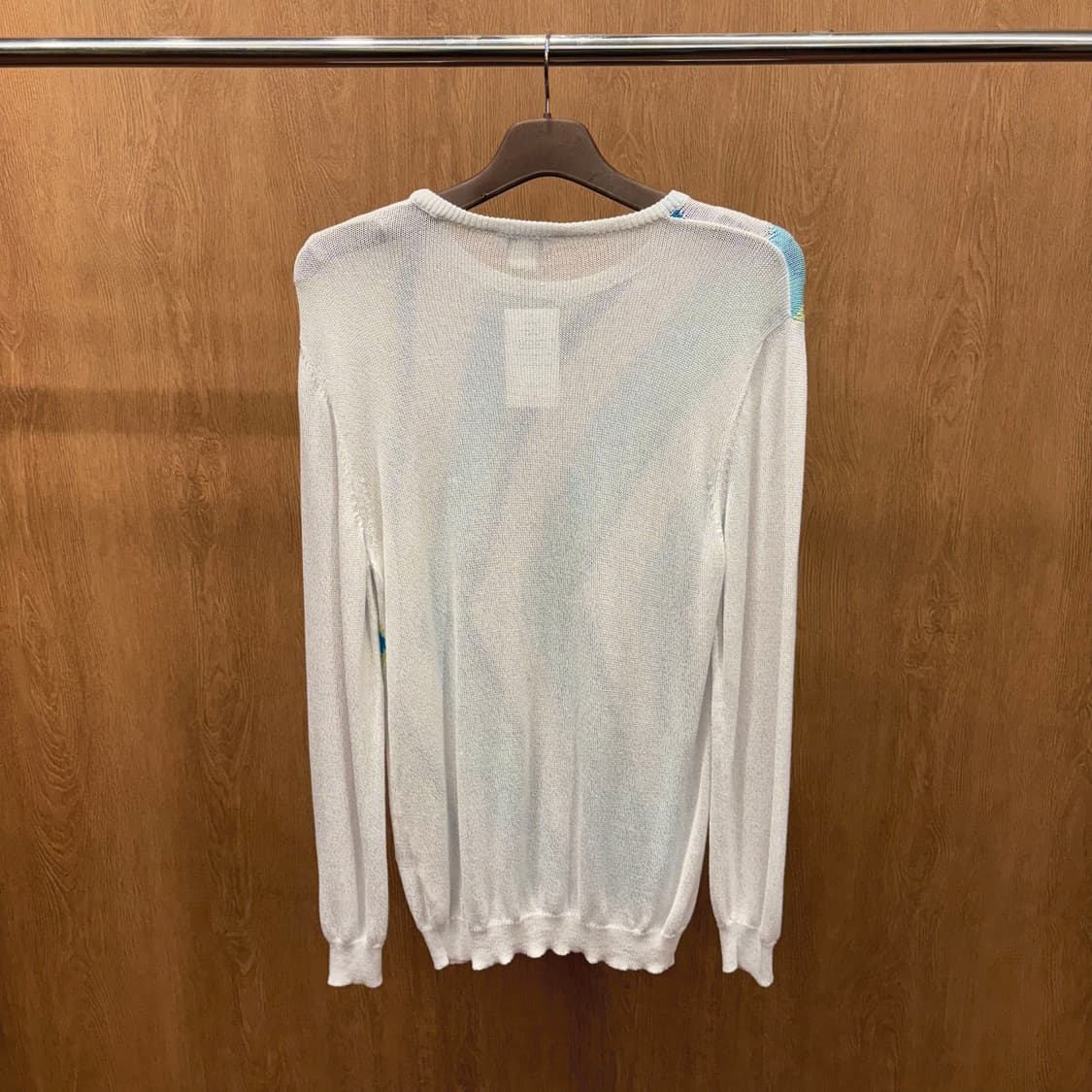 베르사체 긴팔 시어 니트 지그재그 기하학 그래픽 패턴 디테일 화이트 상품이미지3