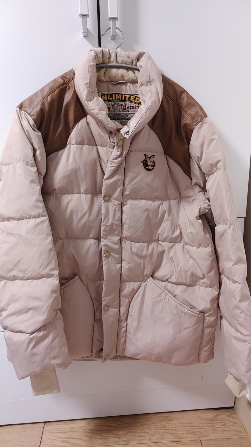 쉐비뇽 덕다운 가죽포인트 패딩 110 상품이미지1