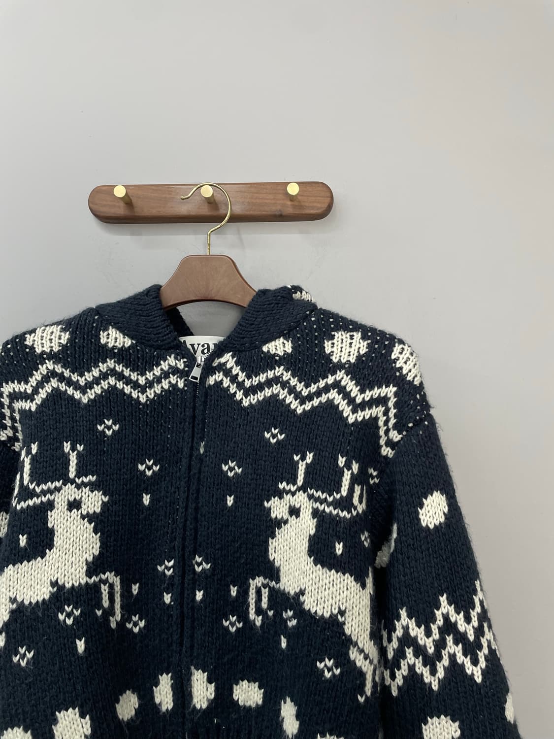 빈티지 노르딕 패턴 숏 니트 후드집업 H1166 상품이미지3