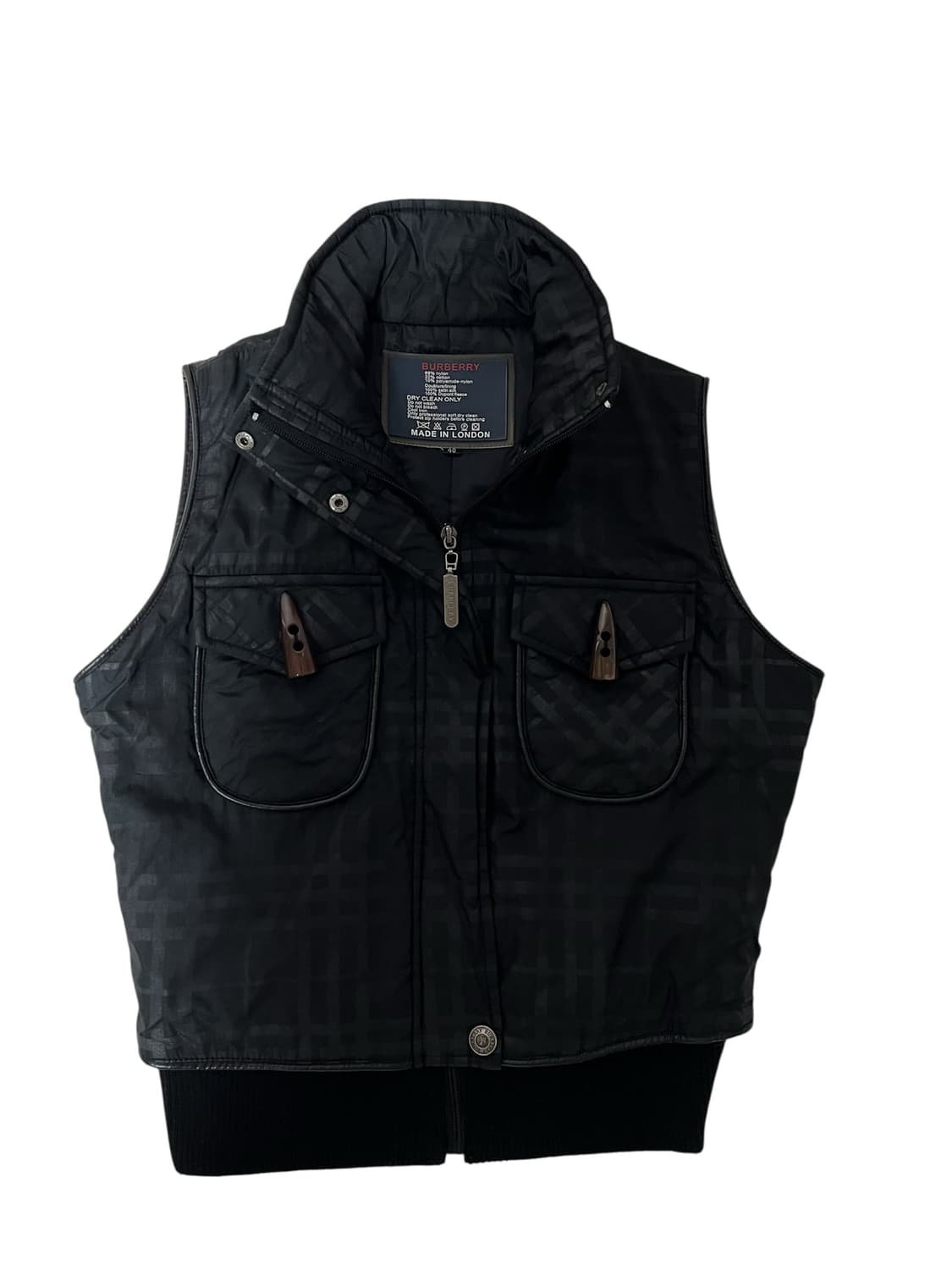 버버리 여성 체크 베스트 블랙 조끼(MADE IN LONDON) 40 상품이미지1