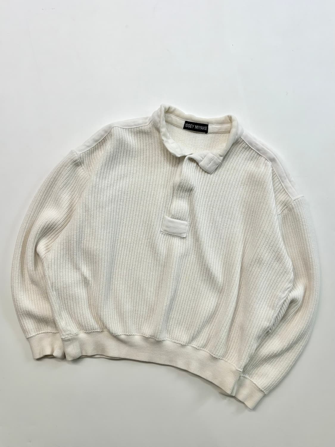 Issey Miyake 이세이미야케 90s 화이트 모크넥 니트 상품이미지1