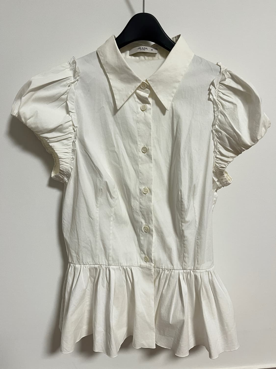 Prada vintage puff sleeve peplum shirt  상품이미지1