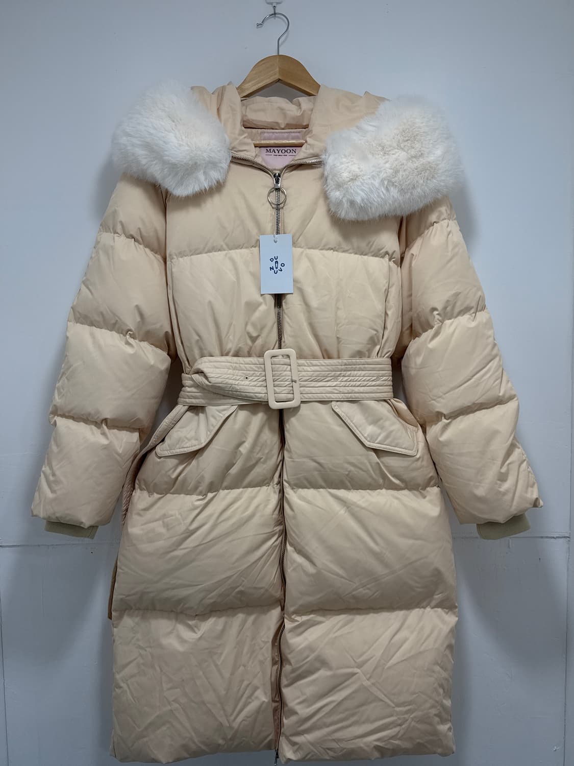 메이윤 덕다운 여성 벨트 퍼 롱패딩 상품이미지1