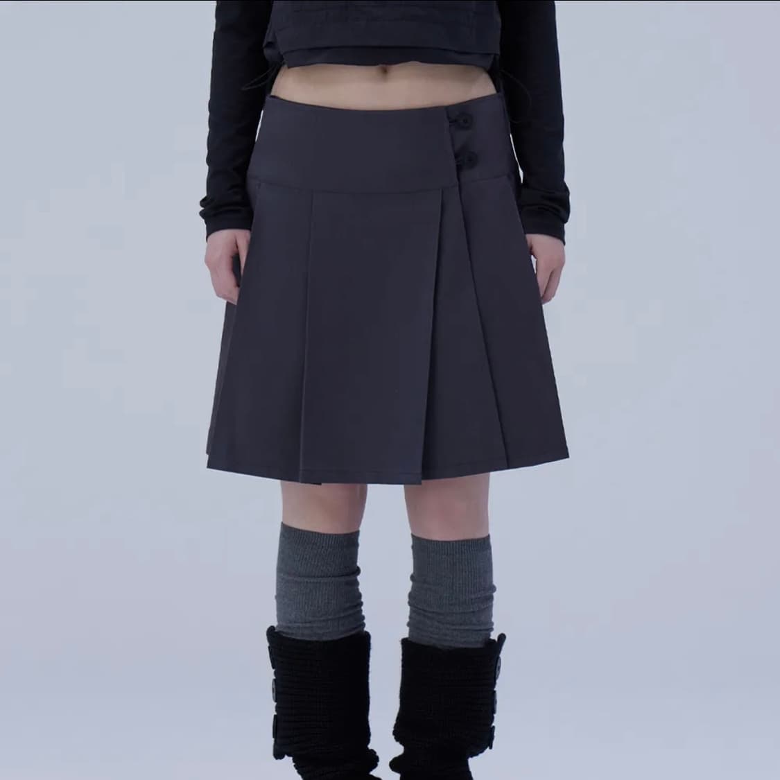 미세키서울 Midi wrap skirt CHARCOAL 사이즈 2 미디스 상품이미지1