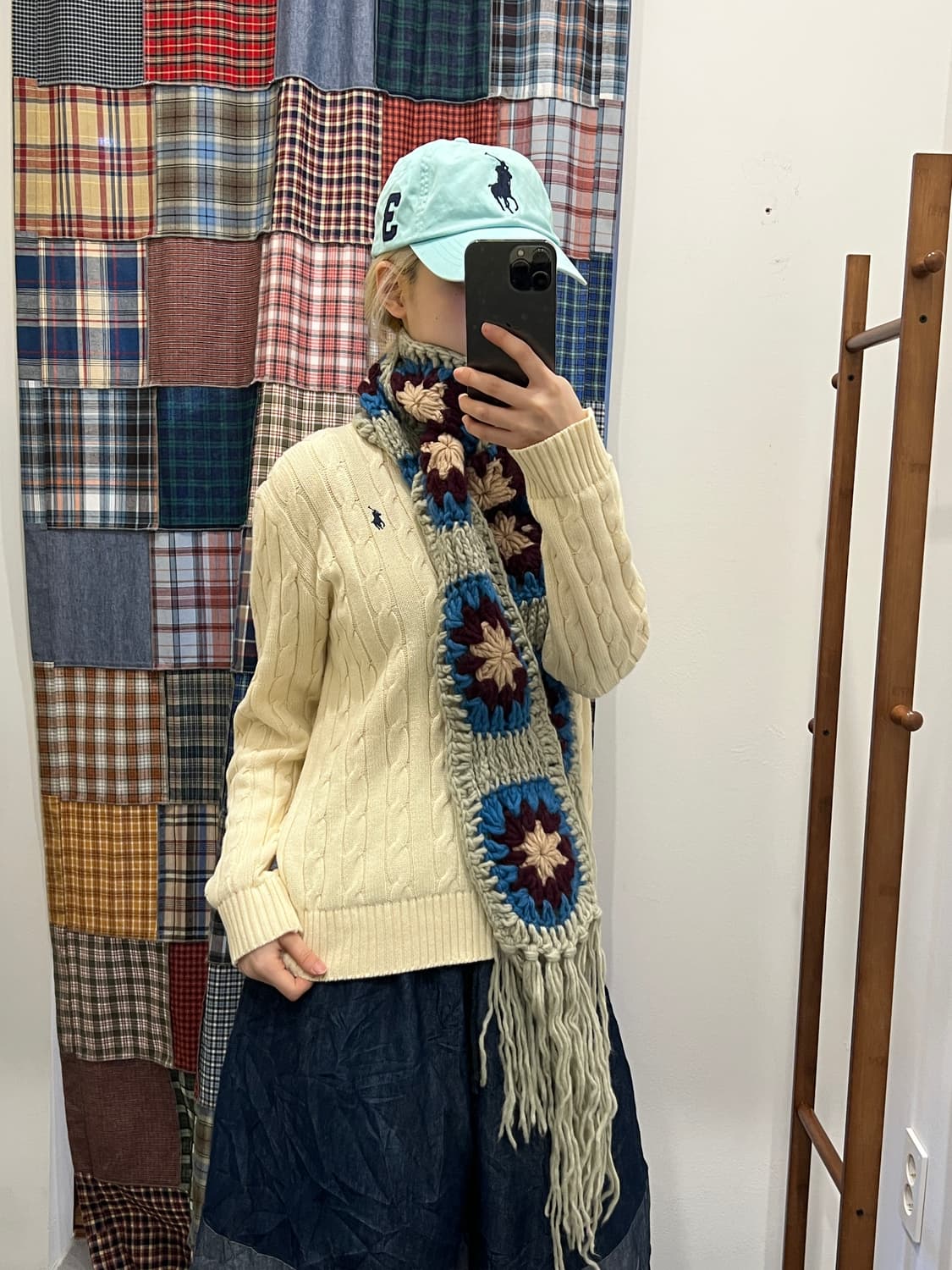 폴로 크림 꼬임 니트 상품이미지3