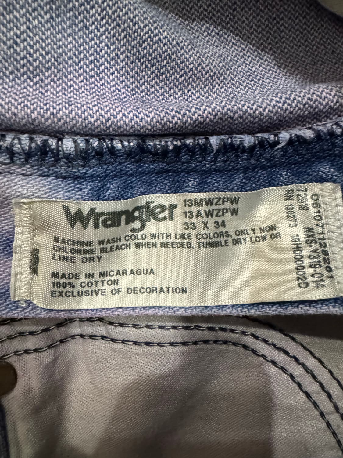 빈티지 Wrangler 디스트로이드 & 디스트레스 커스텀 1 of 1 데 상품이미지8