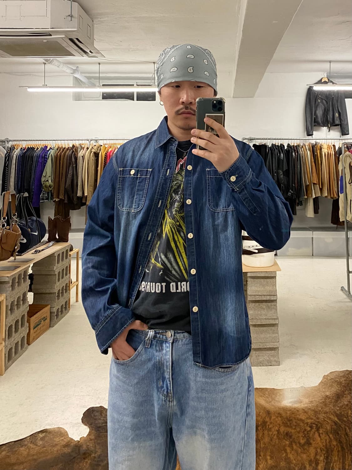 HOUSTON denim shirts 휴스턴 재팬 데님 워크셔츠 상품이미지10