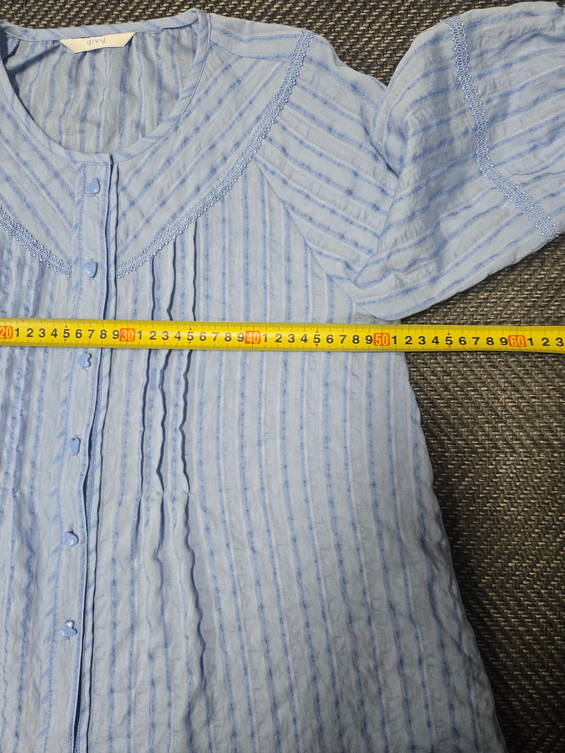 기비 24ss 블루 스트라이프 블라우스 상품이미지7