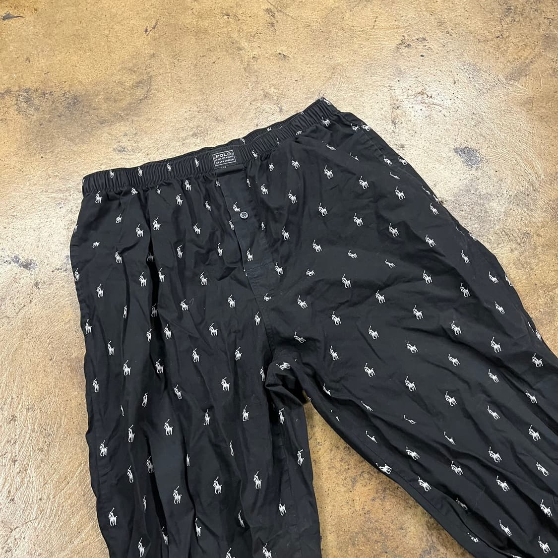 [정품/ M] 폴로 랄프로렌 올오버 포니 파자마 팬츠 블랙 b10 상품이미지1