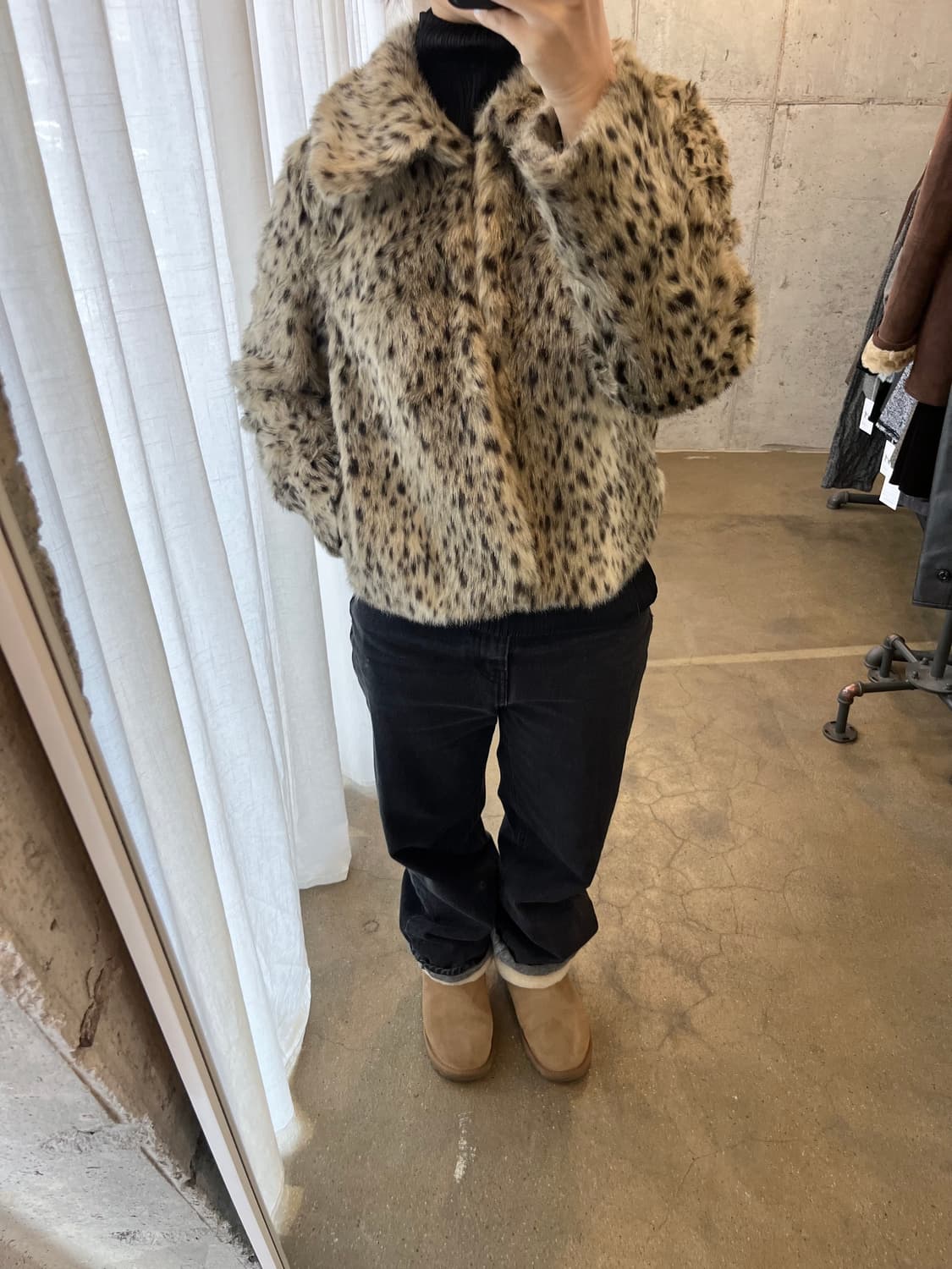 COMME CA ISM 레오파드 퍼자켓 상품이미지2