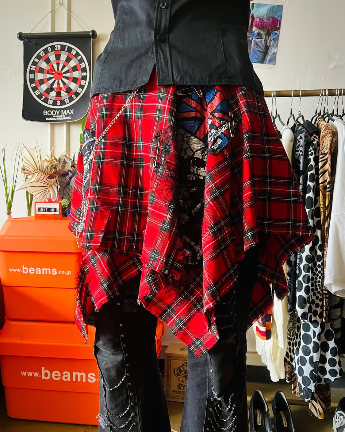 00s Mad Punks Tartan Check Chain Shirt 상품이미지2