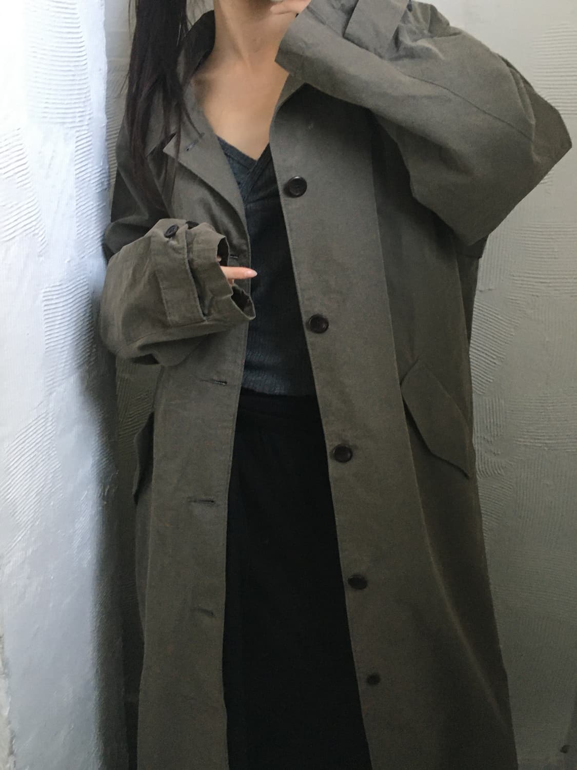 CP Company 씨피컴퍼니 90‘s 나일론 카키 롱 코트 상품이미지1