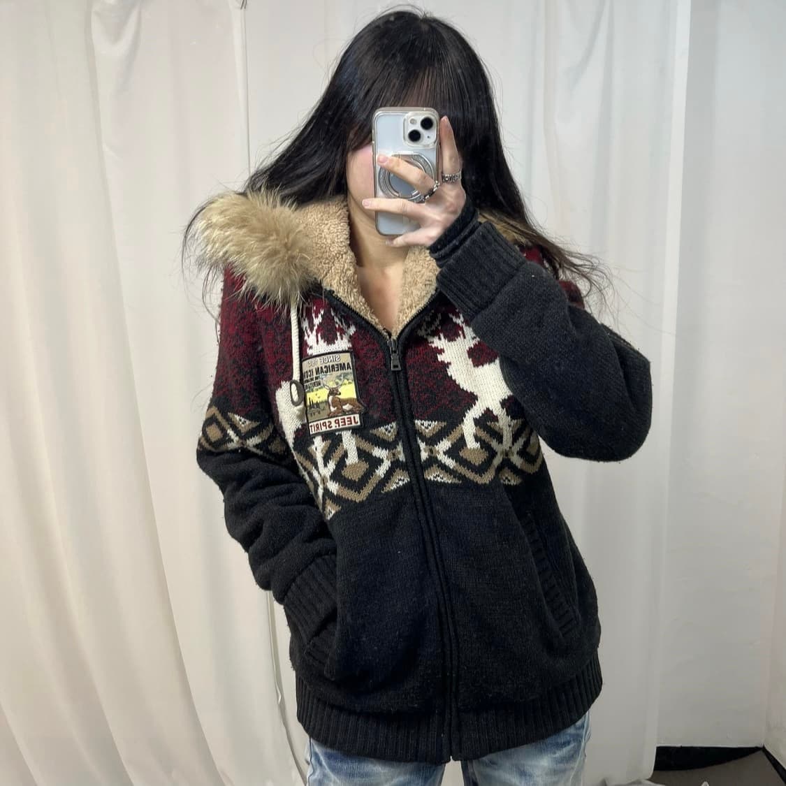 JEEP Wolfjo Nordic Knit Hoodie Zip-up  상품이미지1