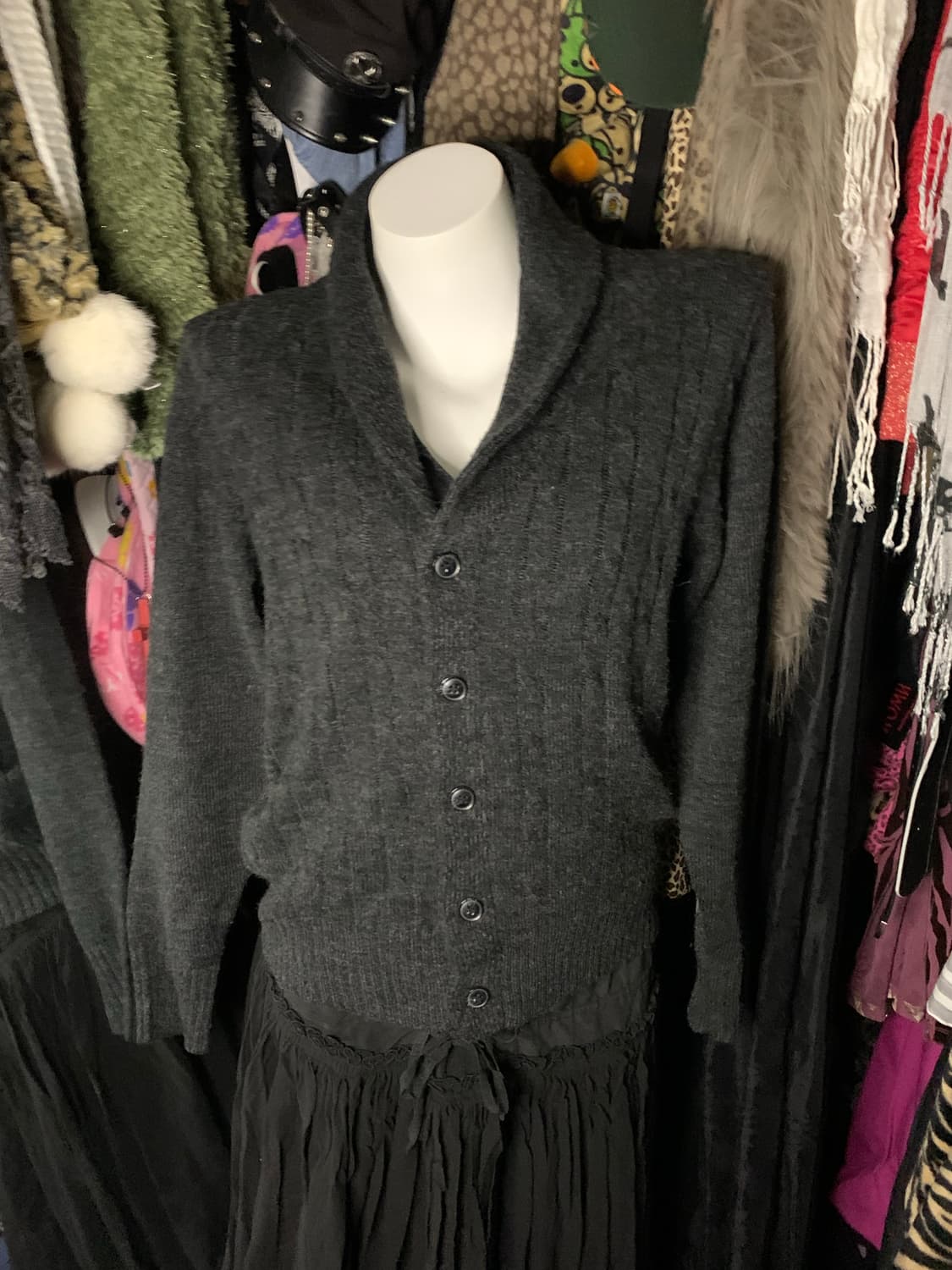 모리 미세키서울st y2k 딥그레이 카라 가디건 상품이미지2