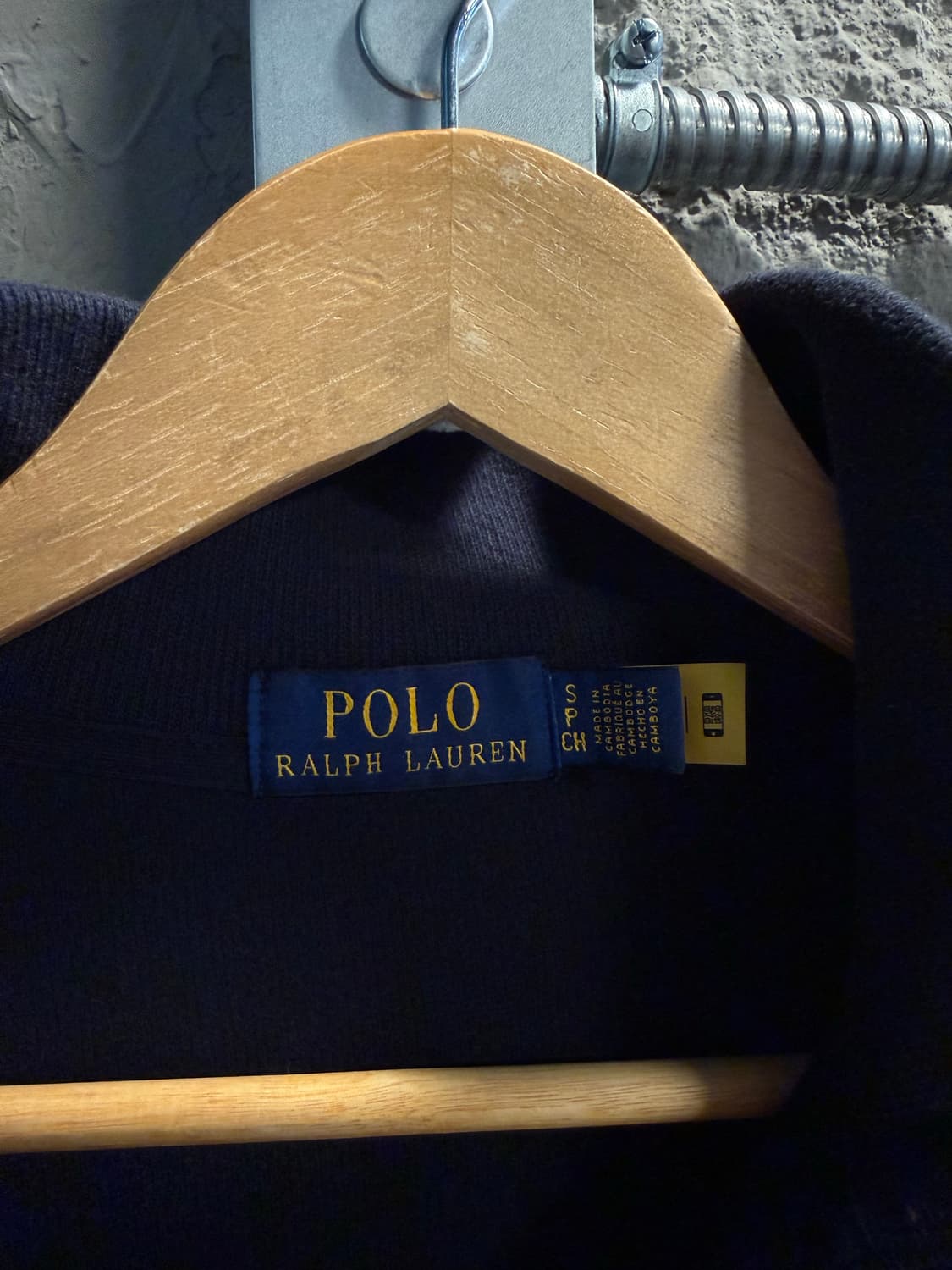 S 폴로 랄프로렌 POLO 하프집업 코튼 풀오버 네이비 상품이미지5