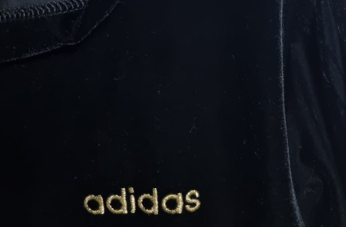 90 (S) 아디다스 빈티지 블랙 벨루아 후드집업 상품이미지3