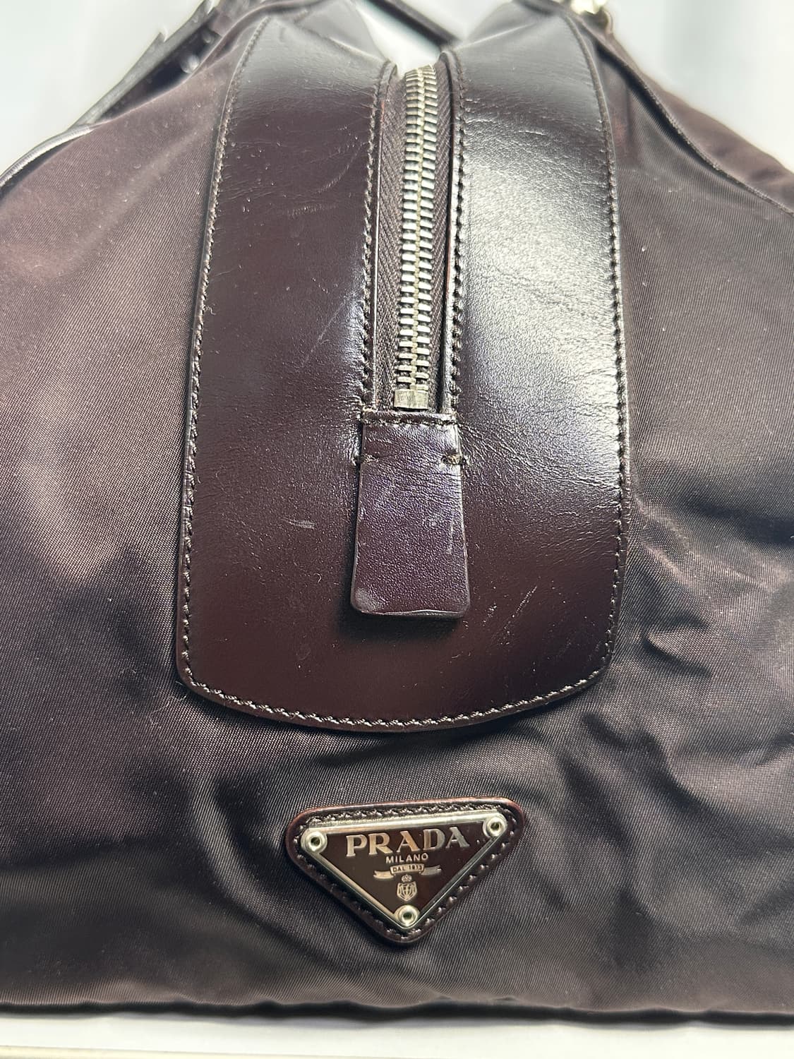 프라다 Prada 나일론 & 레더 보스턴 백 골프백 보스톤백 상품이미지5