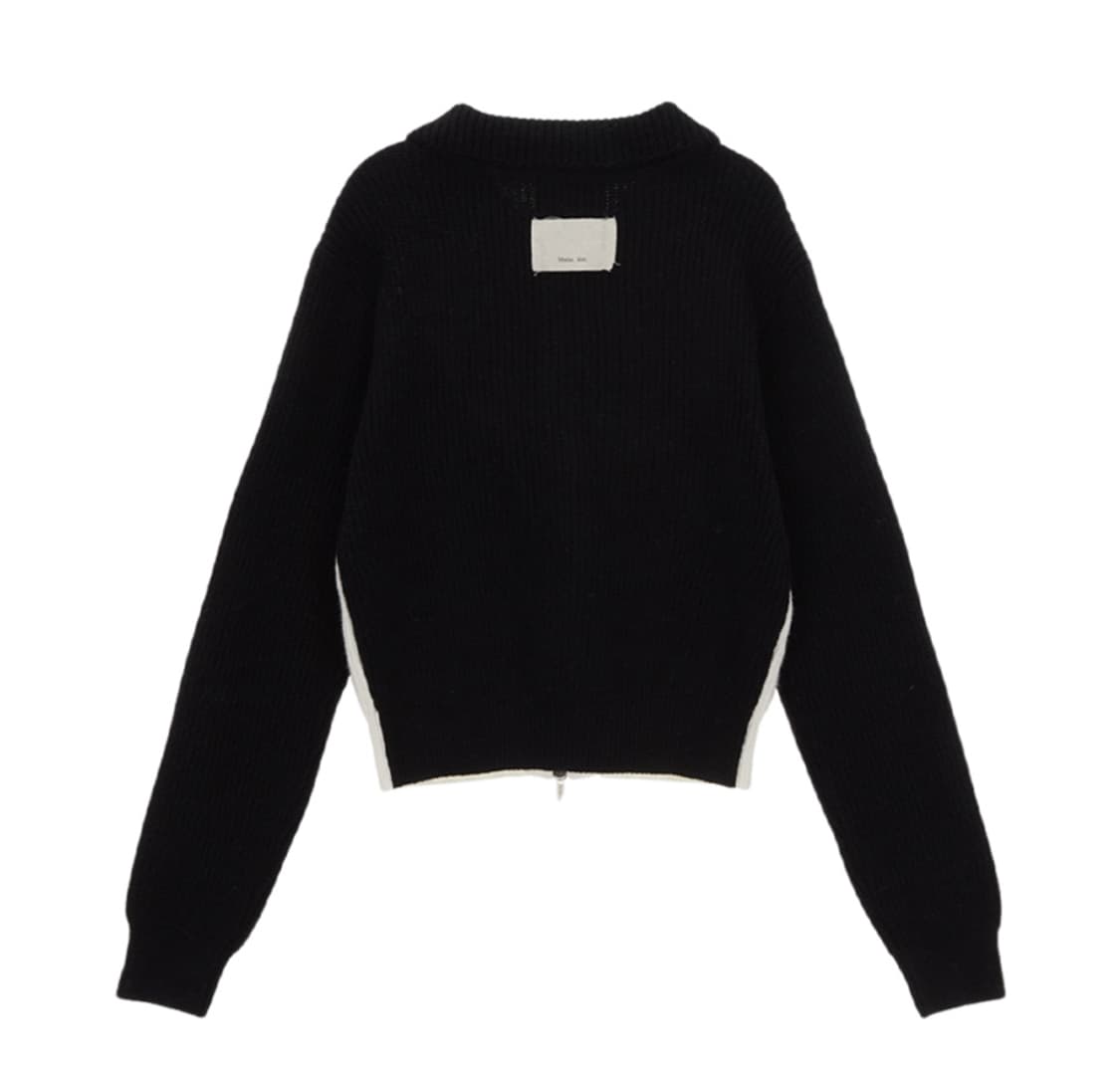 마뗑킴 스노우플레이크 니트 집업 블랙 상품이미지2