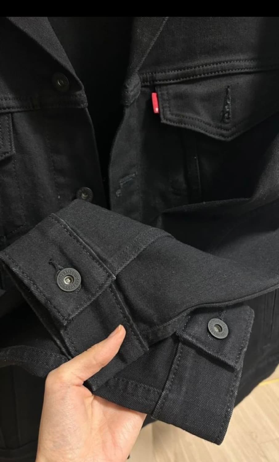 리바이스 프리미엄 블랙 트러커 데님자켓 M 상품이미지3