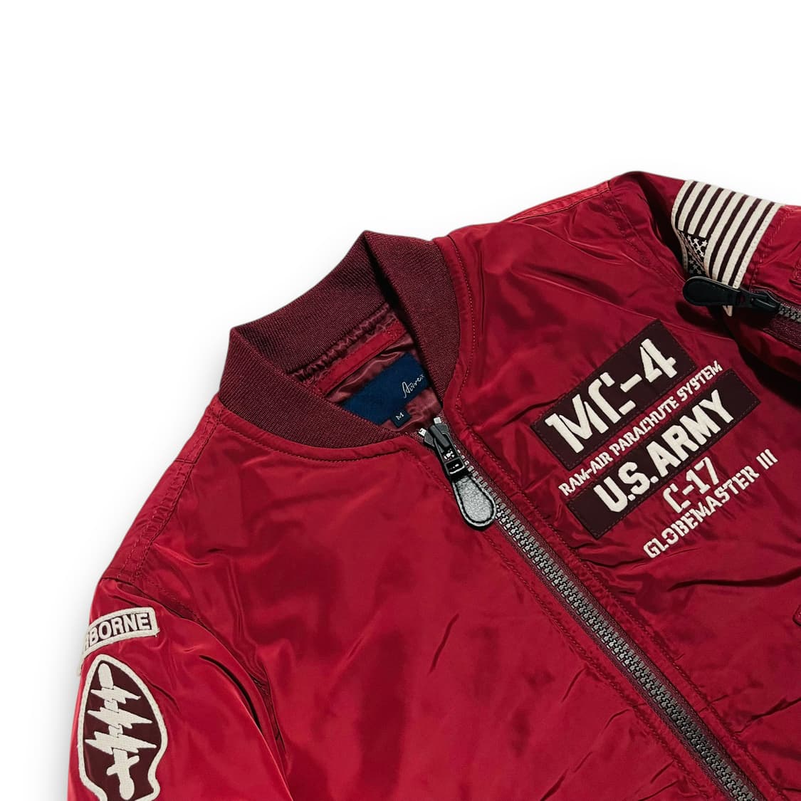 아비렉스 M.F.F ARMY MA-1 항공 점퍼 베이지/버건디 상품이미지7