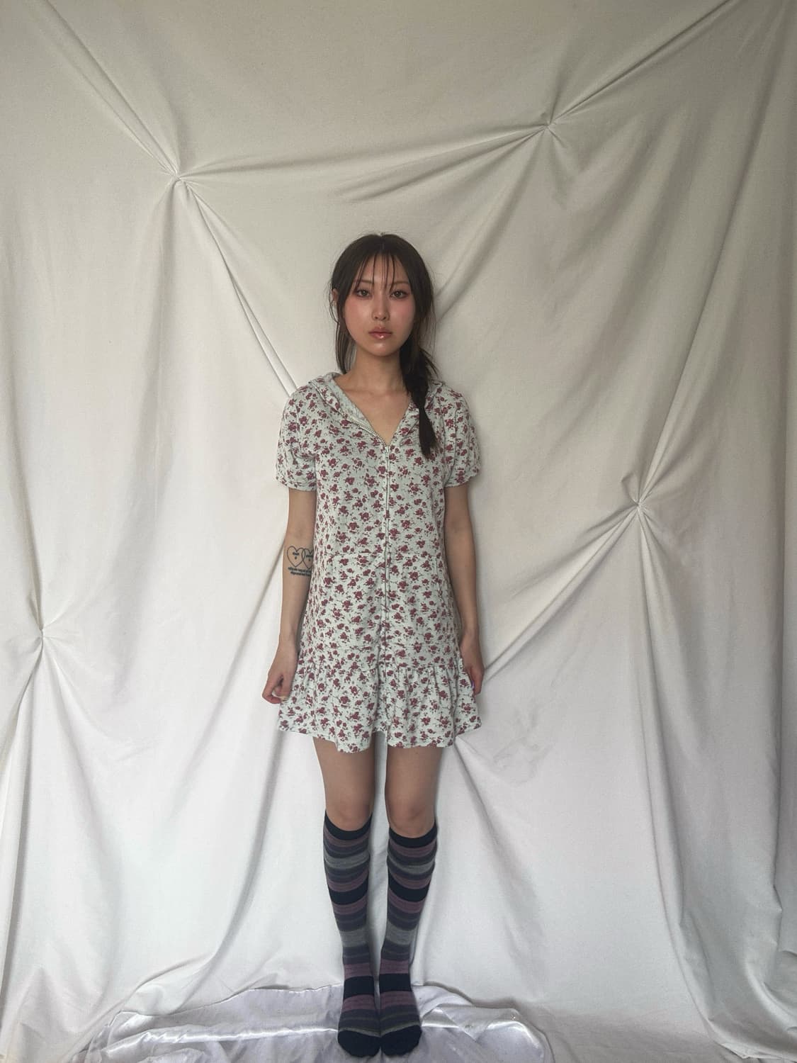 꽃 반팔후드 원피스 상품이미지7