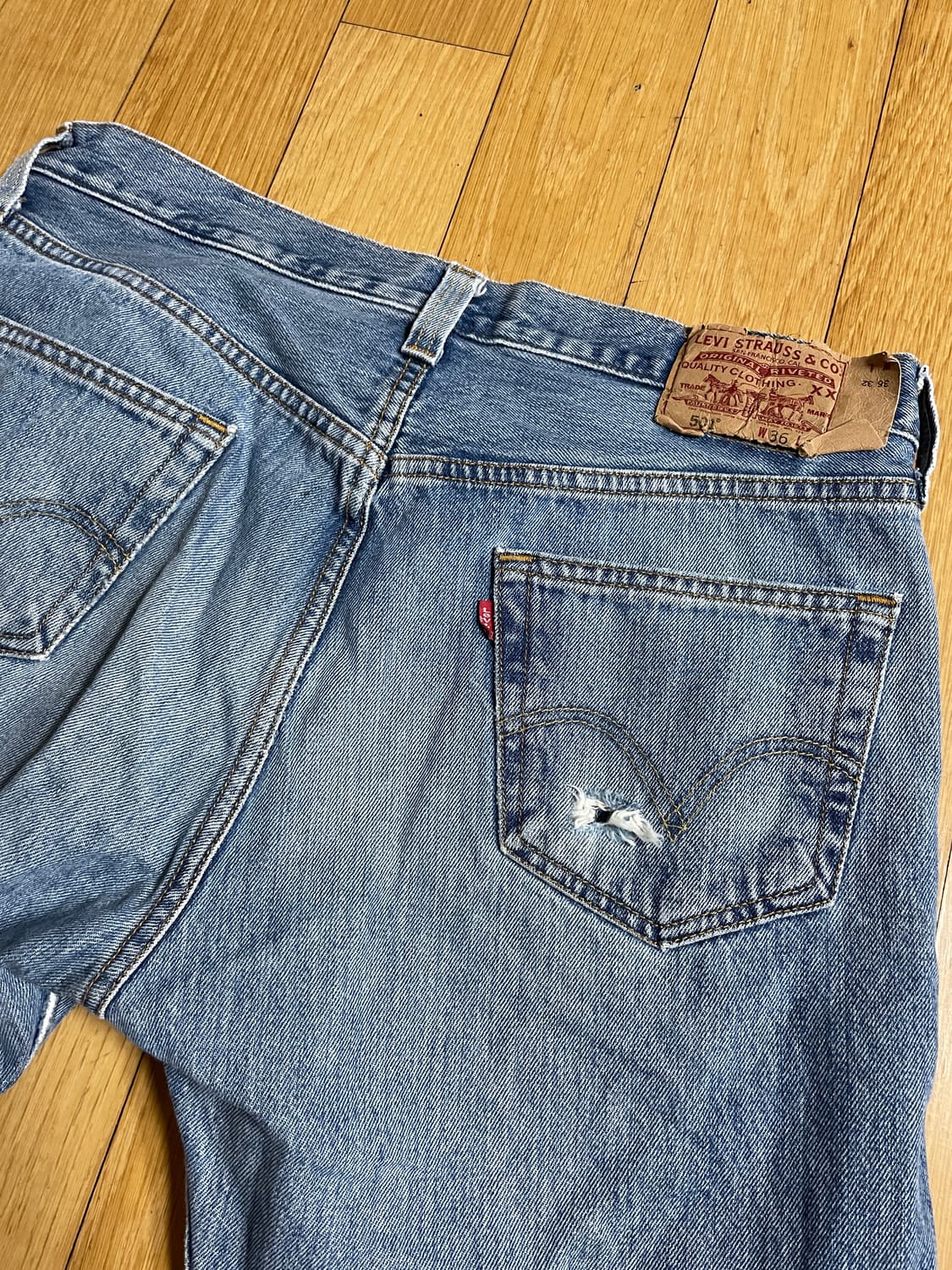 리바이스 501 빈티지 워싱 연청 36x32 (32-3정도) 상품이미지6