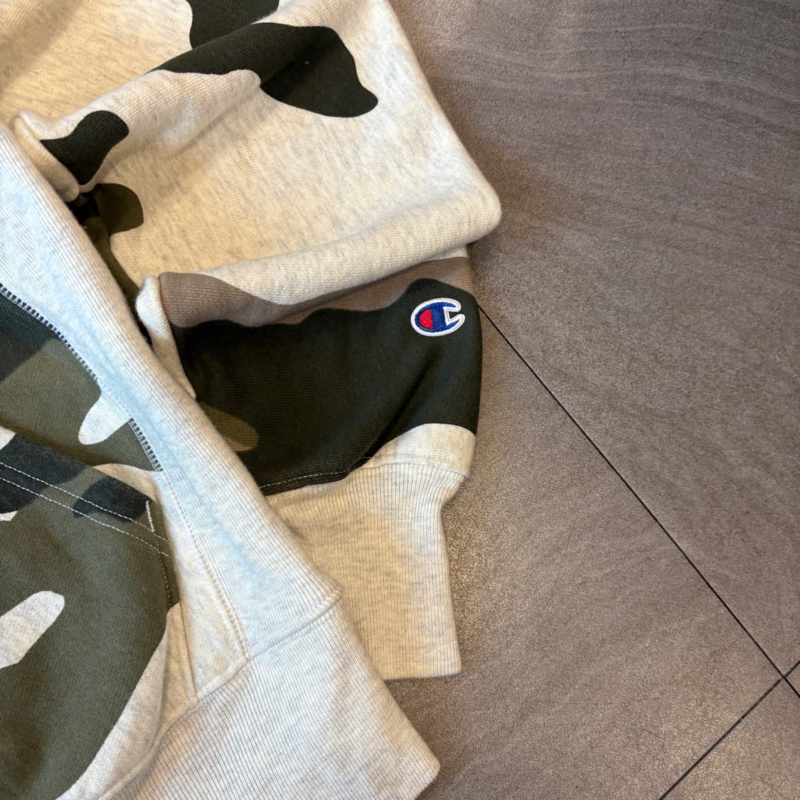 챔피온 정품 리버스위브 멜란지 카모 후드 상품이미지6