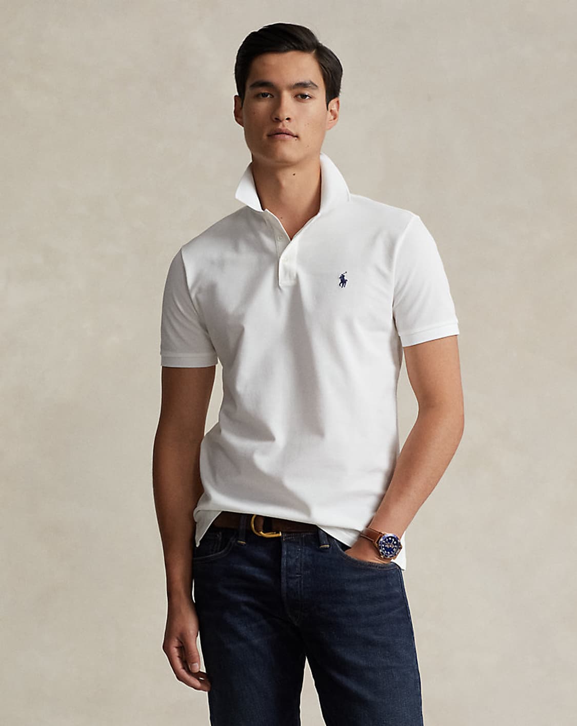 폴로 랄프 로렌 남성 커스텀 슬림핏 메시 폴로 셔츠 상품이미지9