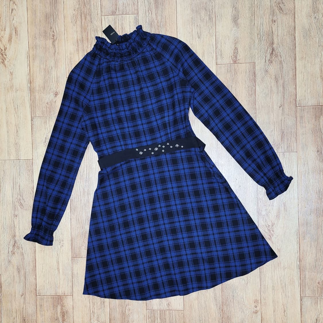 마쥬(maje) RIVINE 체크벨티드원피스 44 새상품 상품이미지4