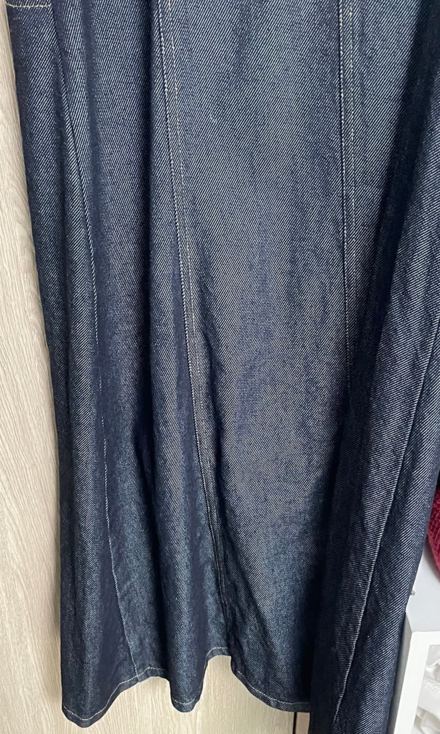 스컬프터 맥시 슬리브리스 데님 코트 (M) 상품이미지7