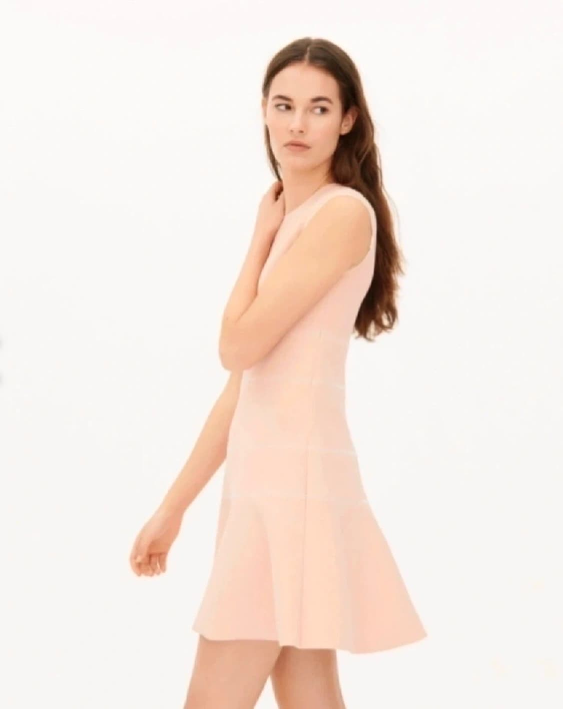 산드로 살구색 폴리 미니 원피스 55 상품이미지2