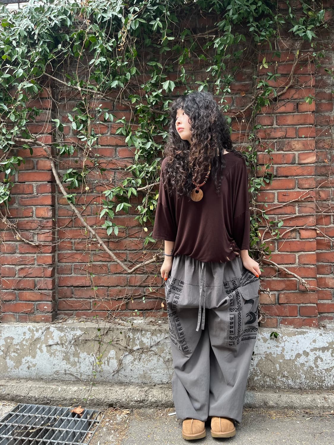 히피 문양 와이드 벌룬 팬츠 상품이미지3