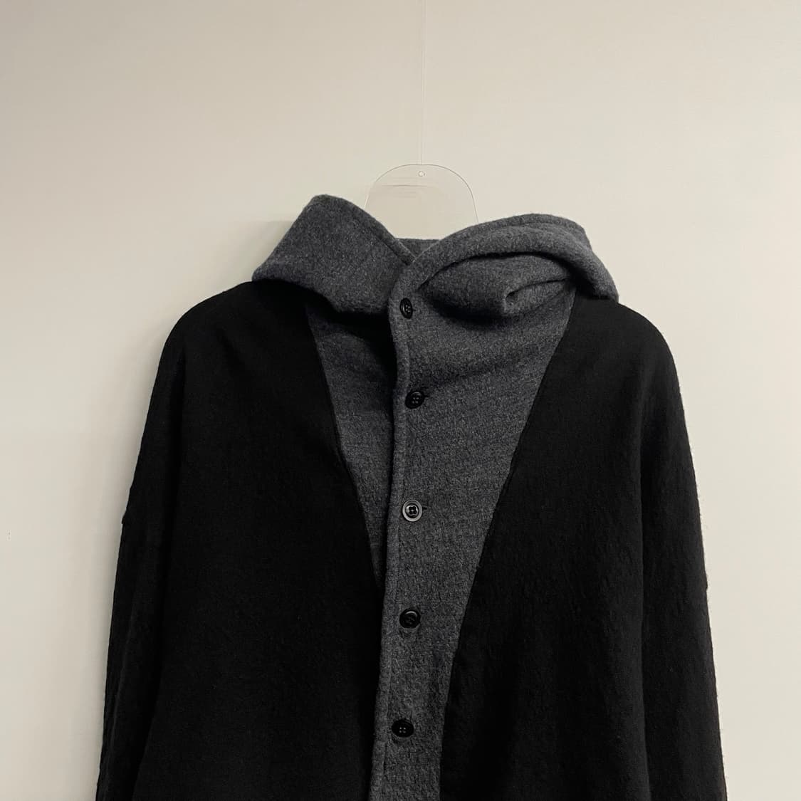 요지야마모토 더블 레이어 후드 가디건 상품이미지4