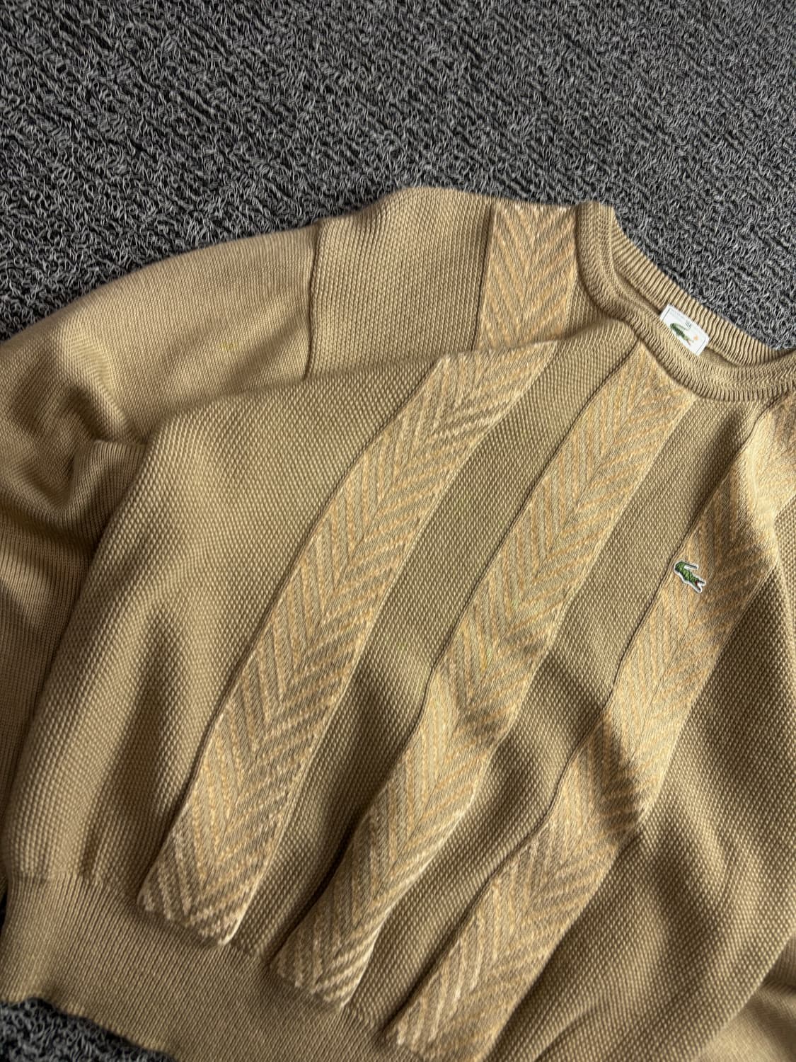 라코스테 아카이브 베이지 패턴 울 니트 3824 상품이미지3