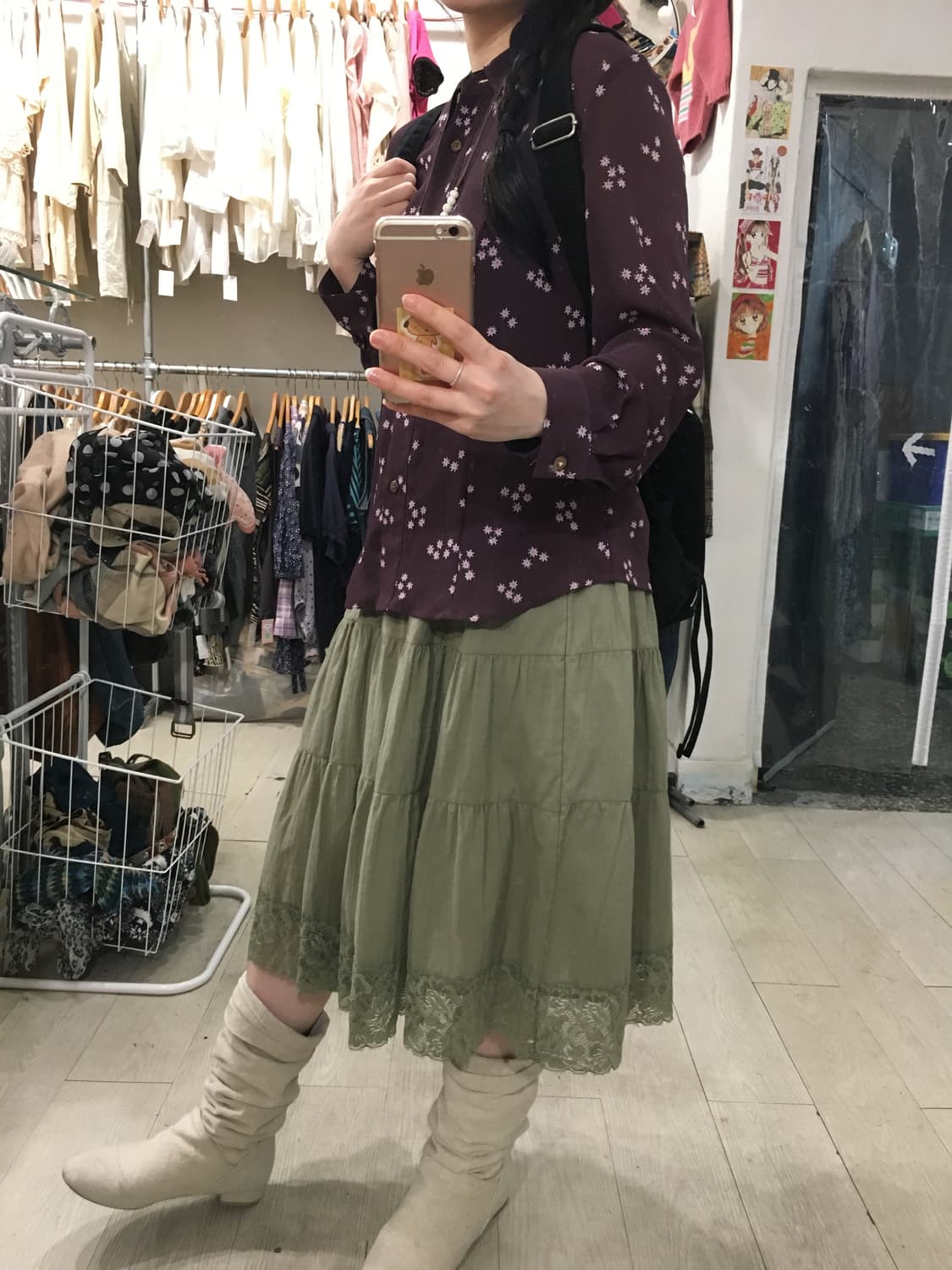 Purple Floral Sheer Blouse 상품이미지6