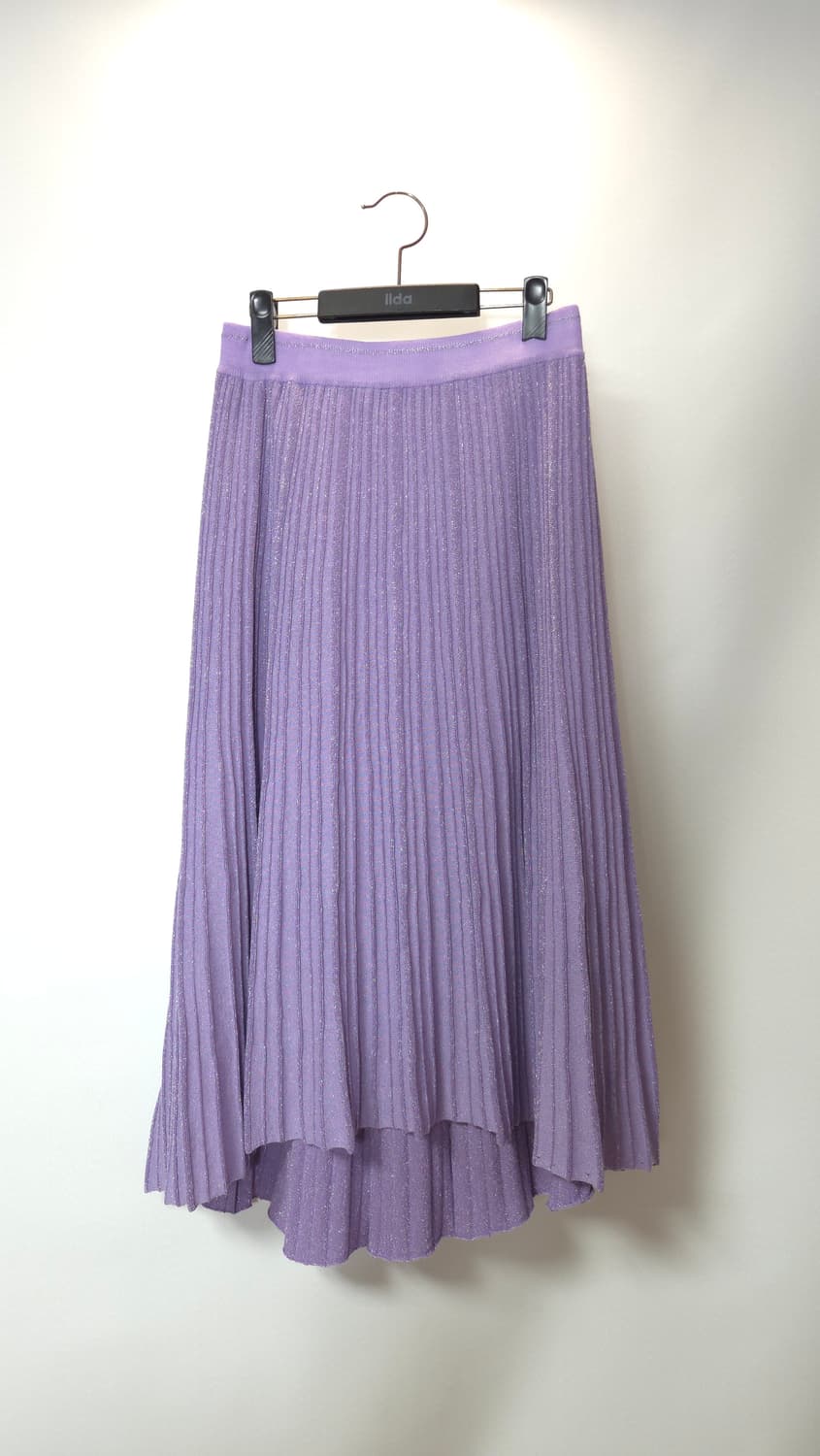 한섬 오즈세컨 바이올렛 글리터 플리츠 밴딩 롱스커트 M 사이즈 상품이미지3