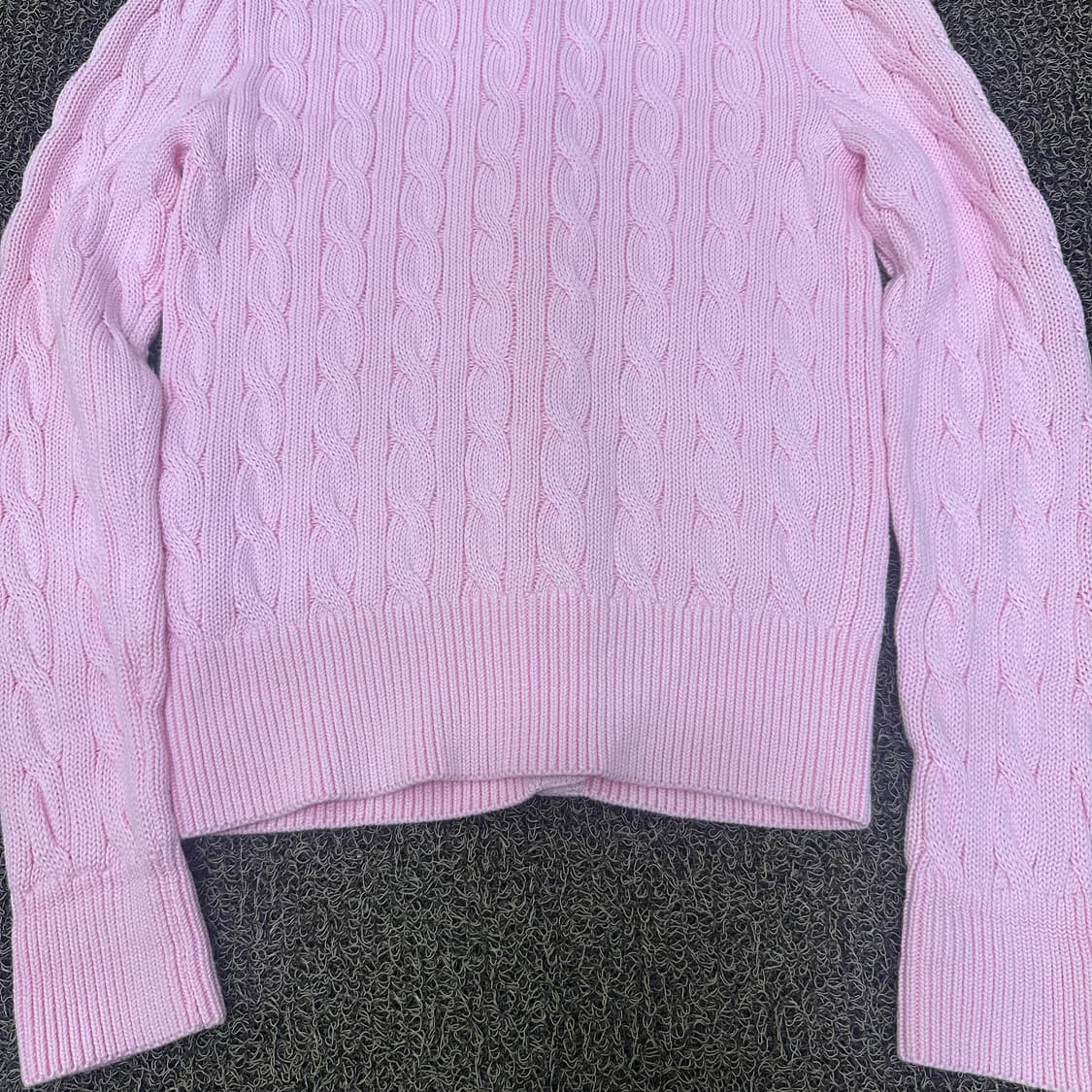 POLO 폴로 랄프로렌 신상 여성 꽈배기 케이블 니트 가디건 핑크 M 상품이미지9