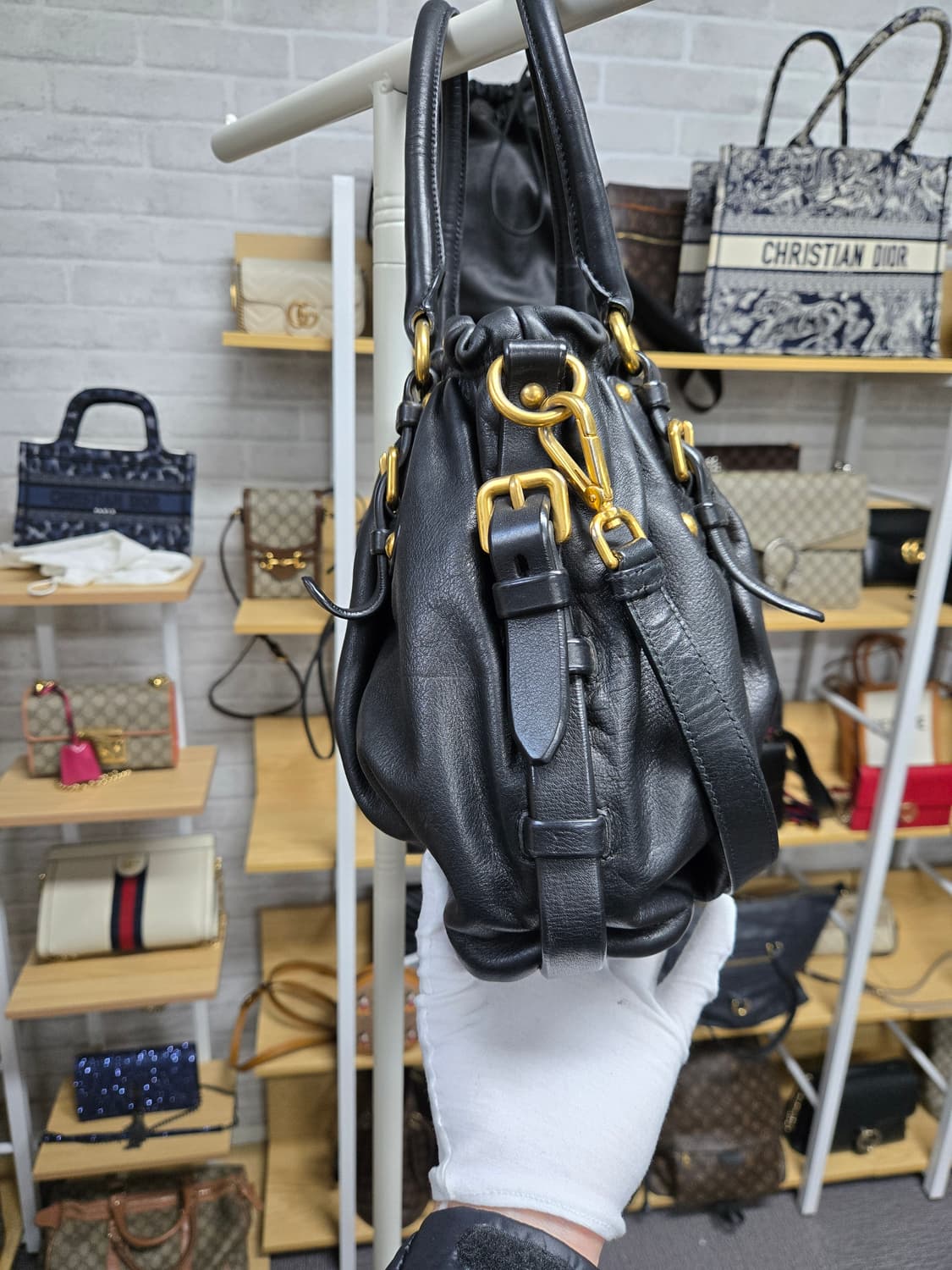 [특가][정품]프라다 가죽 숄더백 상품이미지3