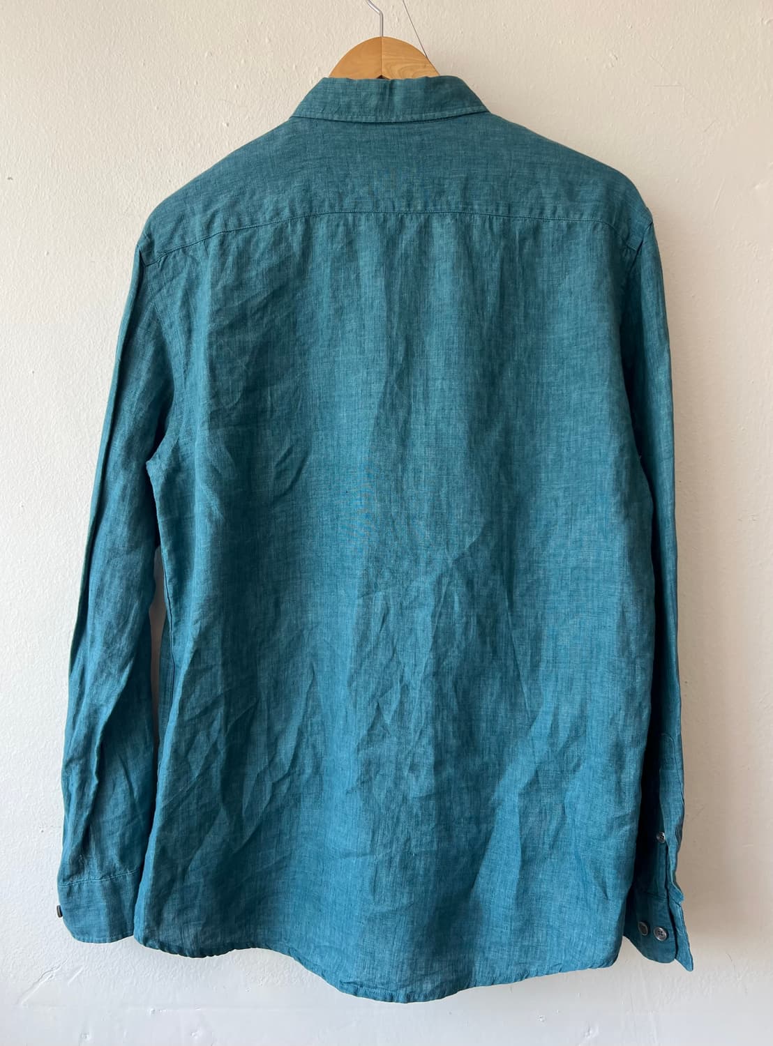 헤지스 남성 청록 린넨셔츠 긴팔셔츠 상품이미지3