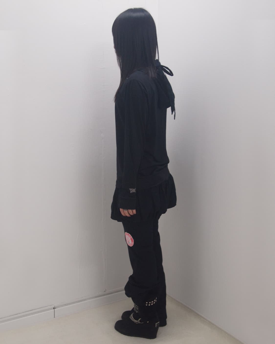 EXR black mesh mix sporty hooded sleeve 상품이미지9