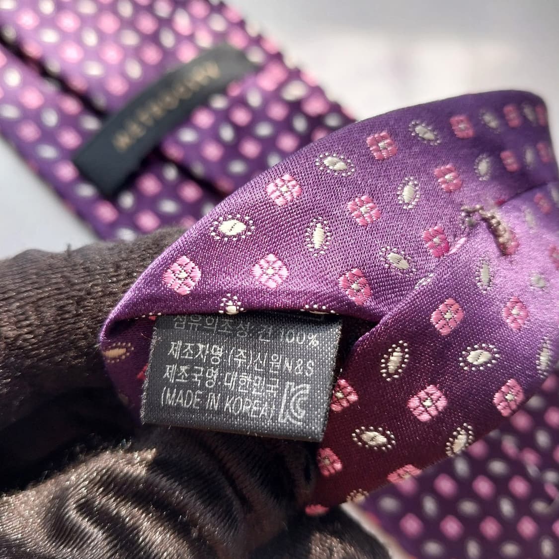 메트로시티 실크 퍼플 패턴 넥타이 8.6cm A+등급 K2366 상품이미지10