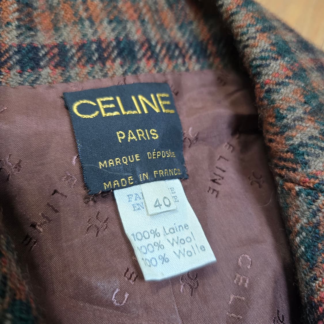 Celine 셀린느 울 체크 자켓  55~66 상품이미지3