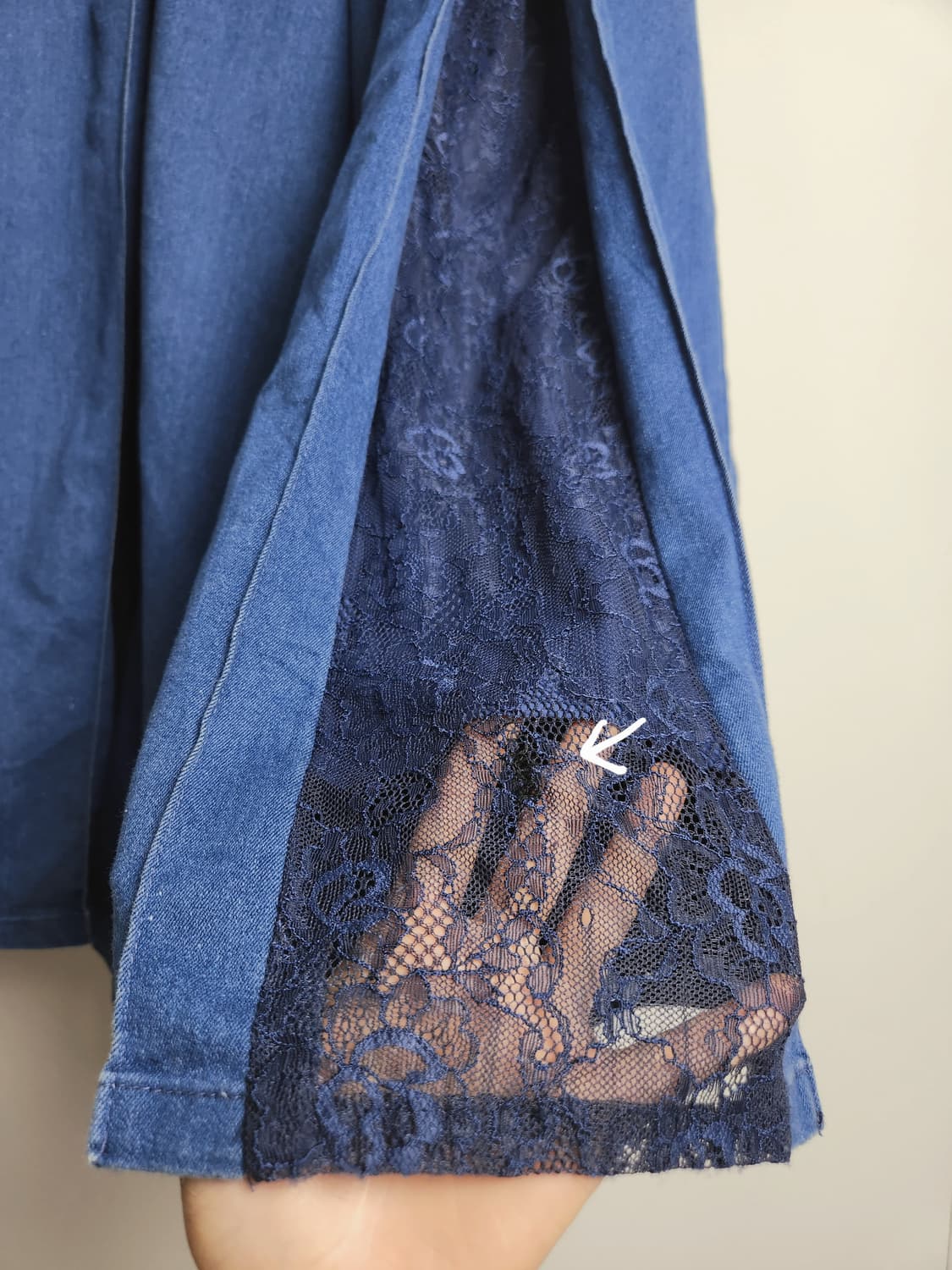 (axes femme)데님 레이스 롱 팬츠 상품이미지6