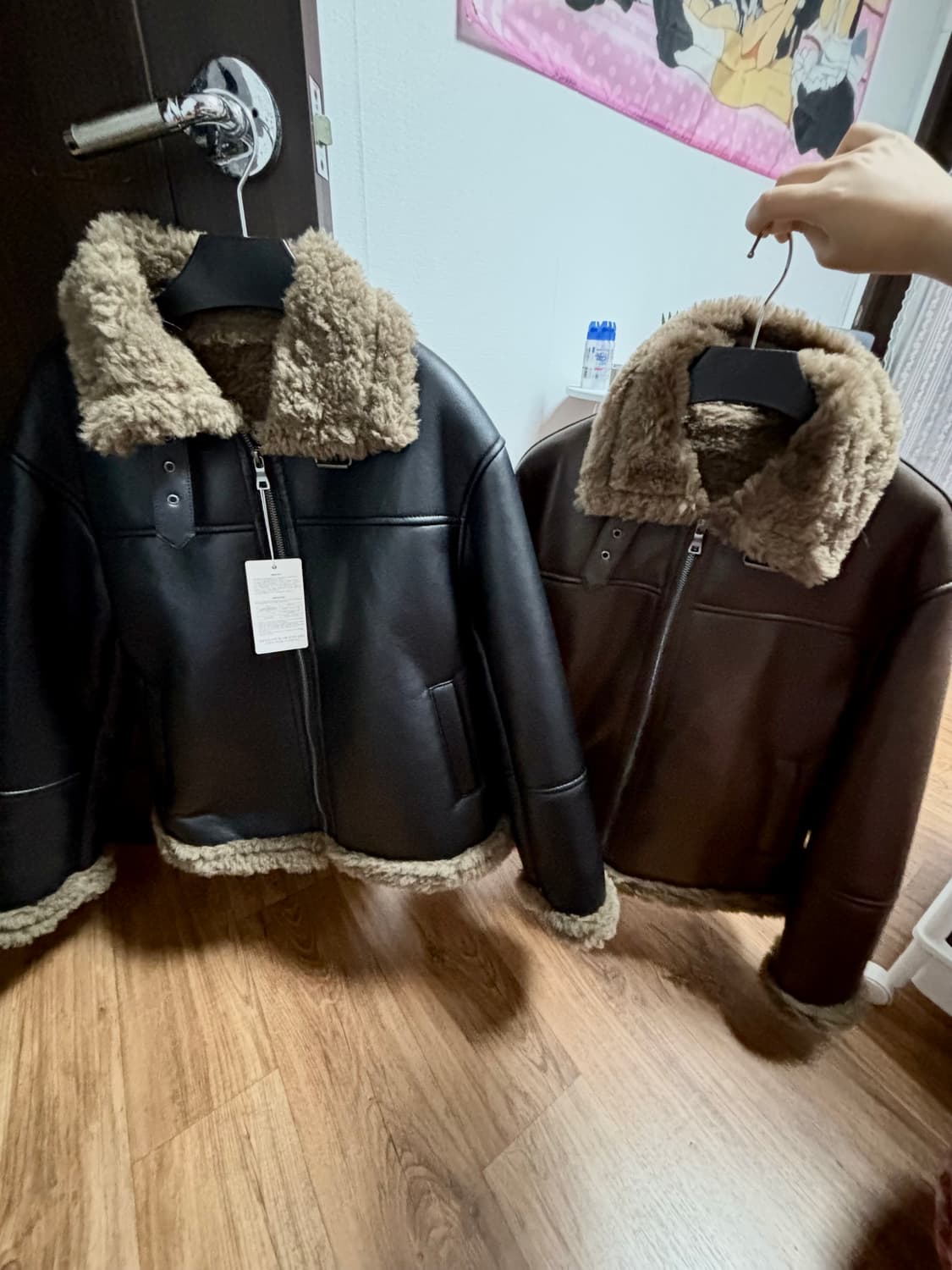 무스탕 블랙, 브라운 두 개 일괄 판매 상품이미지2