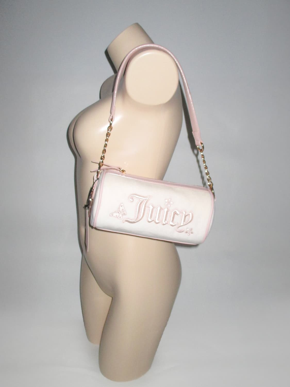 쥬시 꾸뛰르 크림 앤 핑크 배럴백 상품이미지1