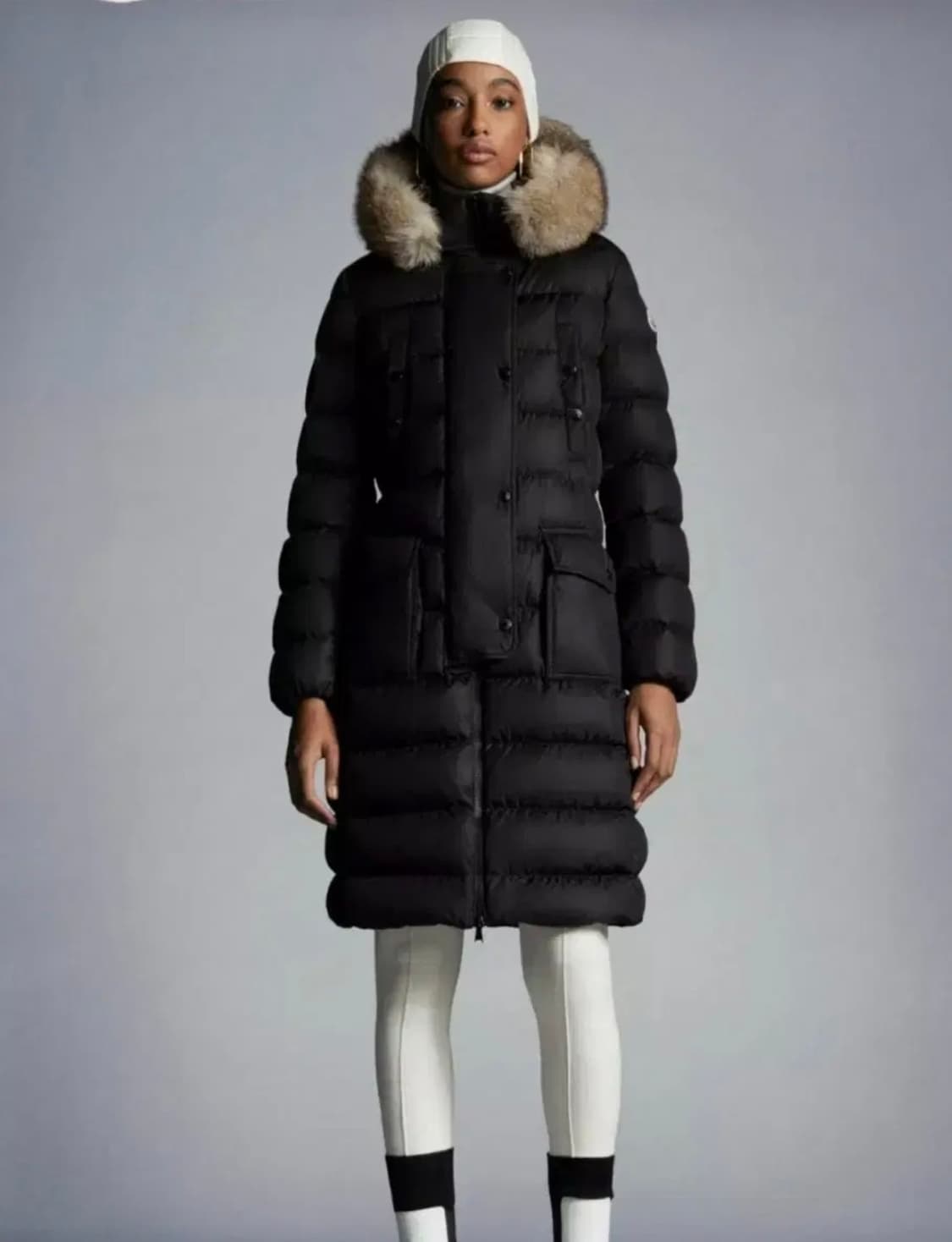 몽클레어 블랙 클로에 구스 롱 다운 자켓 상품이미지1