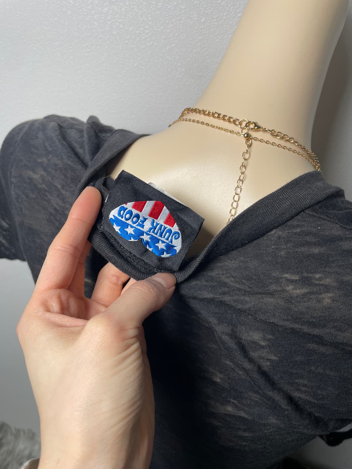 빈티지 펑크 y2k 시스루 반팔 티셔츠  상품이미지4