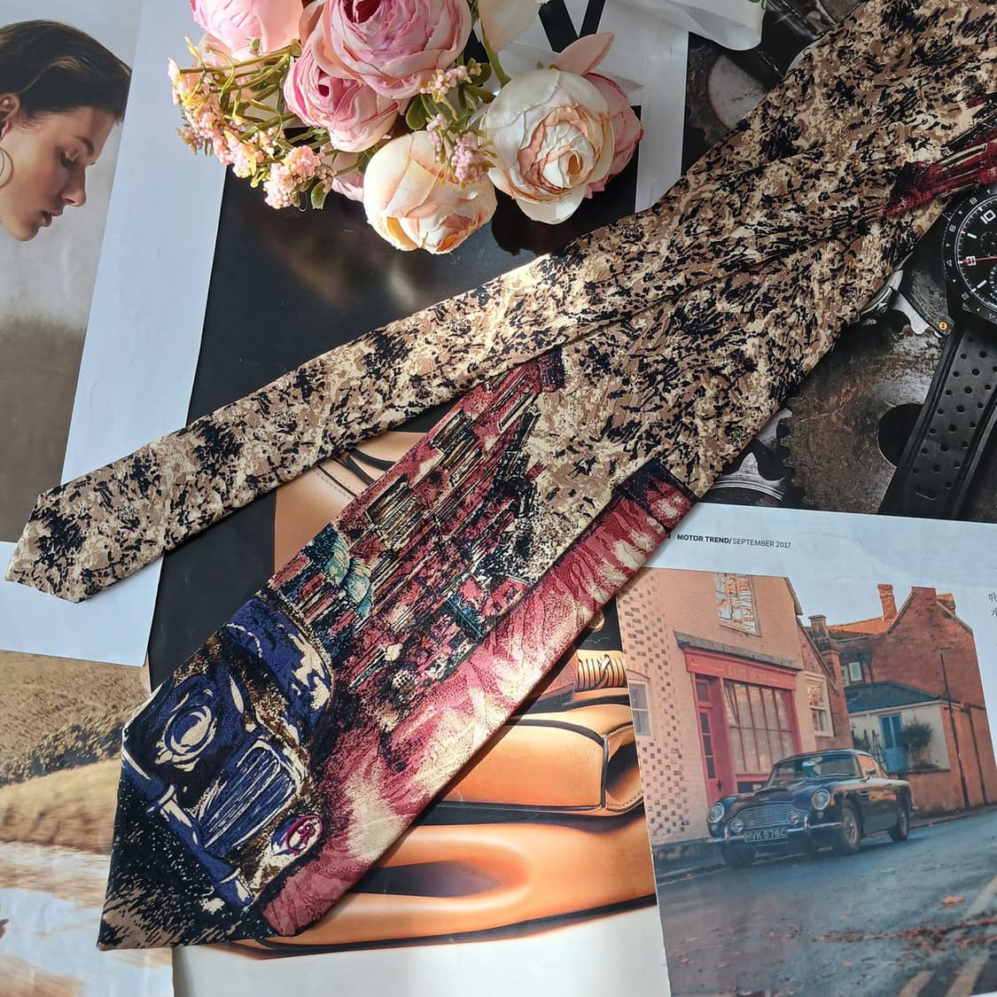 니노 세루티 실크 아트 패턴 넥타이 9.2cm A+등급 A19758 상품이미지5